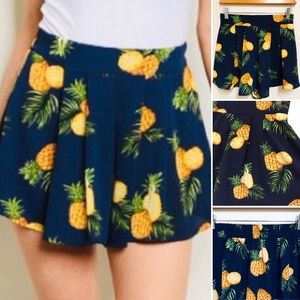 Pineapple Print Shorts